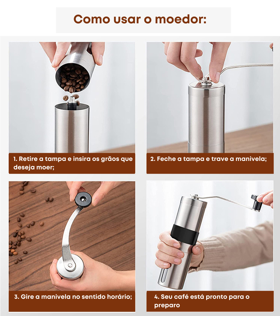 Como usar o moedor de café MiniCafe